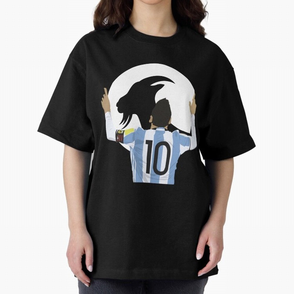 Lionel Messi Goat Oversized T-Shirt Celebrate the Next Chapter of FIFA World Cup 2026 for Fans of CR7 and Messi and Argentina, France and Brazil, Bringing Champion Mindset, Group Stage Buzz, Knockout Tension and Passionate Fan Culture; Ideal for