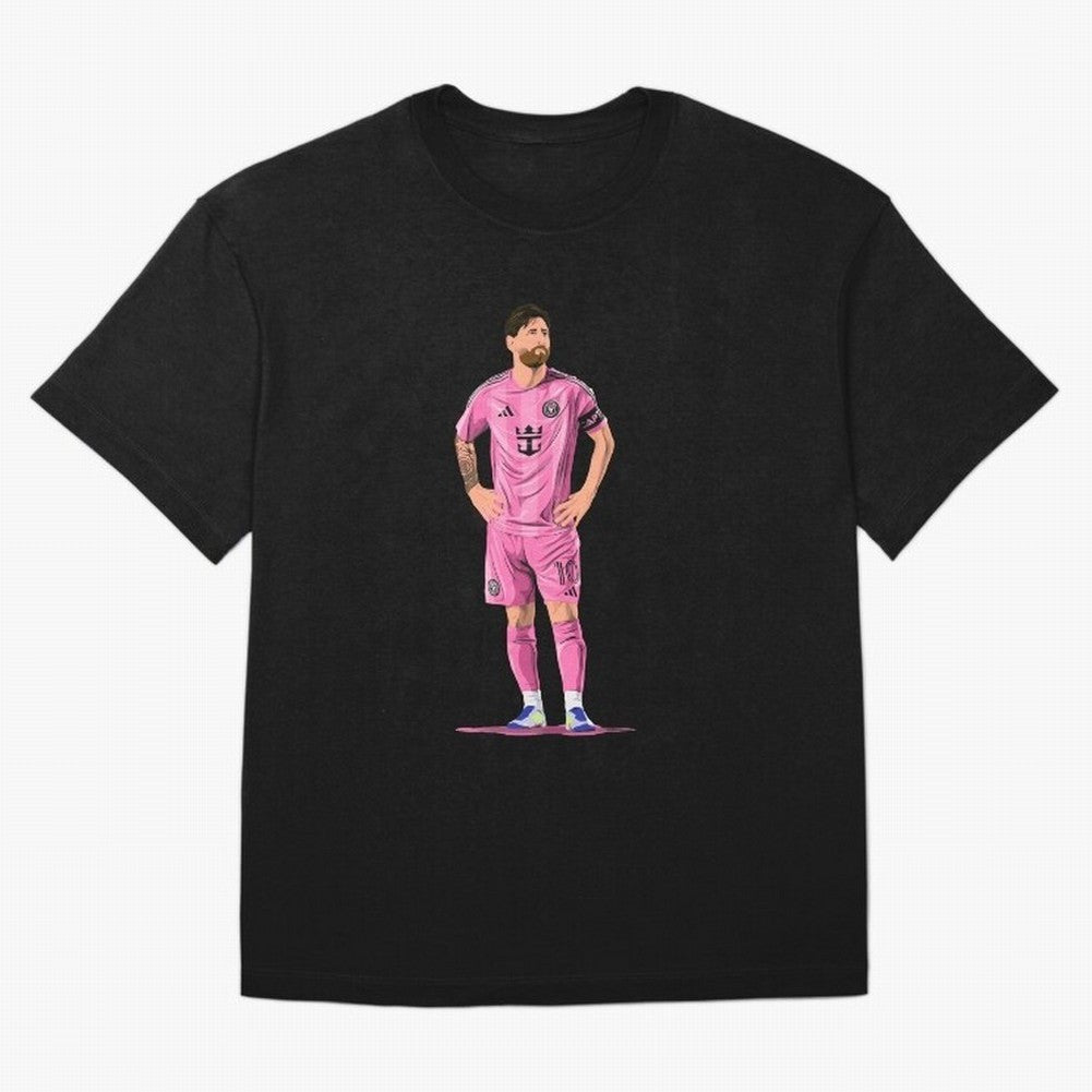 Lionel Messi Vector Oversized T-Shirt Celebrate the Road through FIFA World Cup 2026 for Fans of Messi, CR7 and Mbappe and Argentina, Bringing Supporter Pride, Iconic Celebrations, Legendary Names and Global Match Day Energy; Ideal for Fans Who