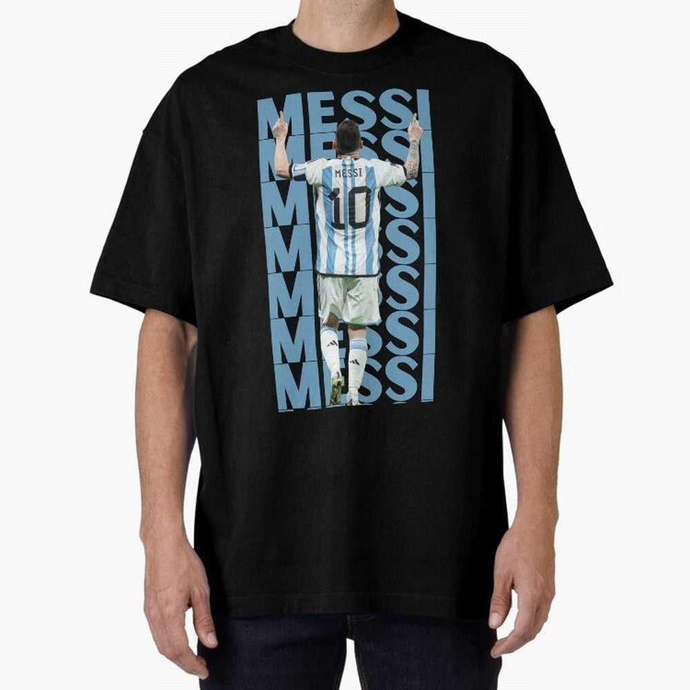 Lionel Messi | 10 | Argentina | Barcelona | Goat Oversized T-Shirt Experience Match Day Hype around FIFA World Cup 2026, Messi, CR7 and Mbappe, England, Match Day Excitement, Supporter Culture, Golden Goals and Global Football Passion; Made for Die
