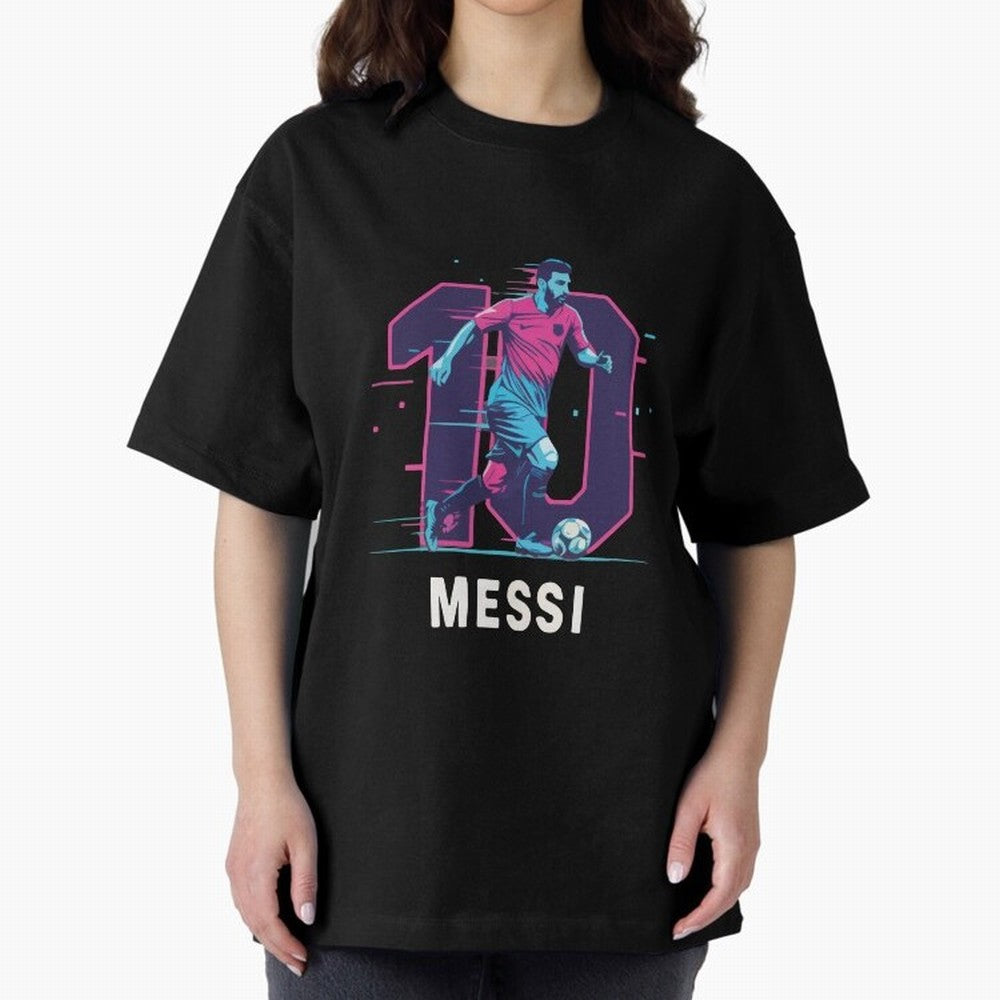 Messi 10 GOAT Oversized T-Shirt Celebrate the Biggest Stage of FIFA World Cup 2026 Group Stage Built around Messi and Cristiano Ronaldo, Brazil Energy, Fan Favorite Moments, National Team Passion, Big Match Drama and Soccer History; Ideal for