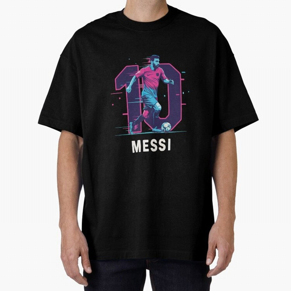 Messi 10 GOAT Oversized T-Shirt Celebrate the Biggest Stage of FIFA World Cup 2026 Group Stage Built around Messi and Cristiano Ronaldo, Brazil Energy, Fan Favorite Moments, National Team Passion, Big Match Drama and Soccer History; Ideal for