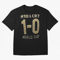 M10 And Cr7 1-0 World Cup Football Classic T-Shirt Relive Legendary Nights from FIFA World Cup 2026 Group Stage Spirit, Filled with Netherlands, Neymar, Haaland and Cristiano Ronaldo, Match Day Excitement, Supporter Culture, Golden Goals and Global