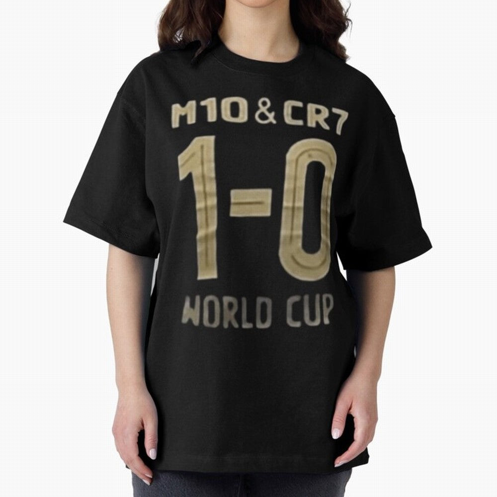 M10 And Cr7 1-0 World Cup Football Classic T-Shirt Relive Legendary Nights from FIFA World Cup 2026 Group Stage Spirit, Filled with Netherlands, Neymar, Haaland and Cristiano Ronaldo, Match Day Excitement, Supporter Culture, Golden Goals and Global