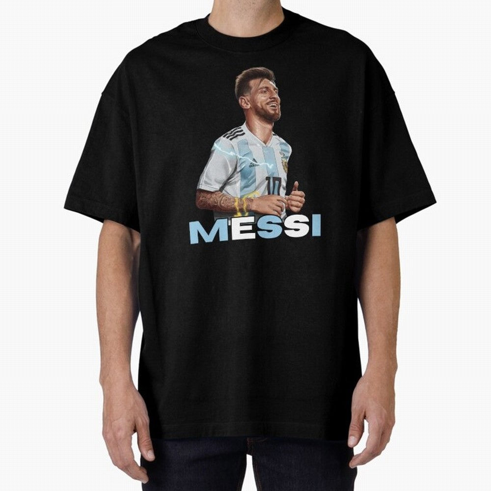 Lionel Messi Oversized T-Shirt Show Your Love for Global Football Passion for FIFA World Cup 2026, Made for Haaland and Mbappe, Argentina and Brazil, Tournament Hype, Historic Matchups, Family Viewing Parties and Global Sports Pride; Perfect for