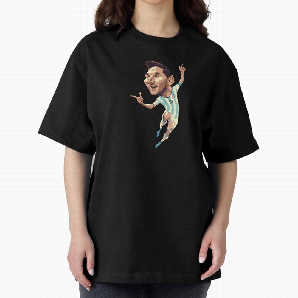 Lionel Messi Oversized T-Shirt Enjoy FIFA World Cup 2026 Group Stage for Fans of Neymar and Brazil, Portugal and Argentina, Bringing Vintage Soccer Flavor, Modern Football Stars, National Flags and Final Night Emotion; Created for Match Day