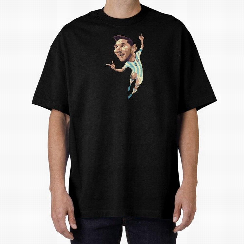 Lionel Messi Oversized T-Shirt Enjoy FIFA World Cup 2026 Group Stage for Fans of Neymar and Brazil, Portugal and Argentina, Bringing Vintage Soccer Flavor, Modern Football Stars, National Flags and Final Night Emotion; Created for Match Day