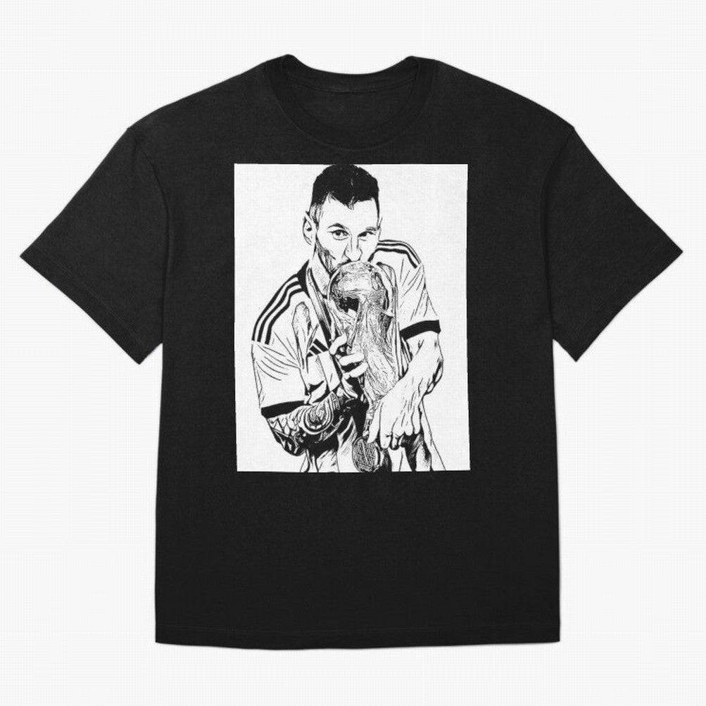 Lionel Messi white and black art Oversized T-Shirt Carry the Dream of FIFA World Cup 2026 Spirit, Built around England, Haaland, Tournament Hype, Historic Matchups, Family Viewing Parties and Global Sports Pride; Created for Match Day Parties,