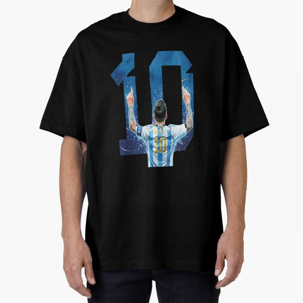 Messi 10 Argentina Oversized T-Shirt Back Your Heroes with FIFA World Cup 2026 Group Stage for Fans of Neymar and England and Germany, Bringing Stadium Memories, Football Loyalty, International Chants and Championship Tradition; Perfect for