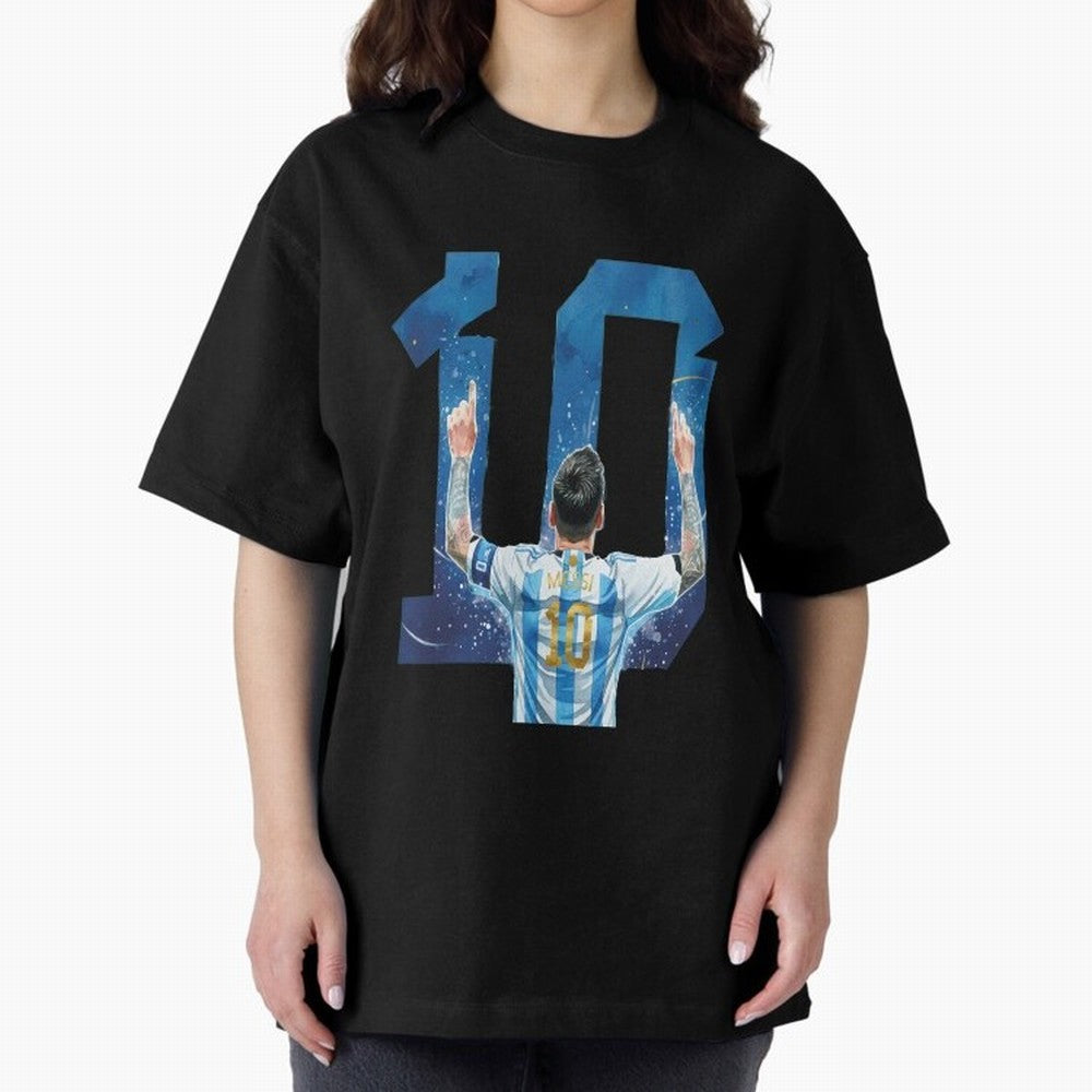 Messi 10 Argentina Oversized T-Shirt Back Your Heroes with FIFA World Cup 2026 Group Stage for Fans of Neymar and England and Germany, Bringing Stadium Memories, Football Loyalty, International Chants and Championship Tradition; Perfect for