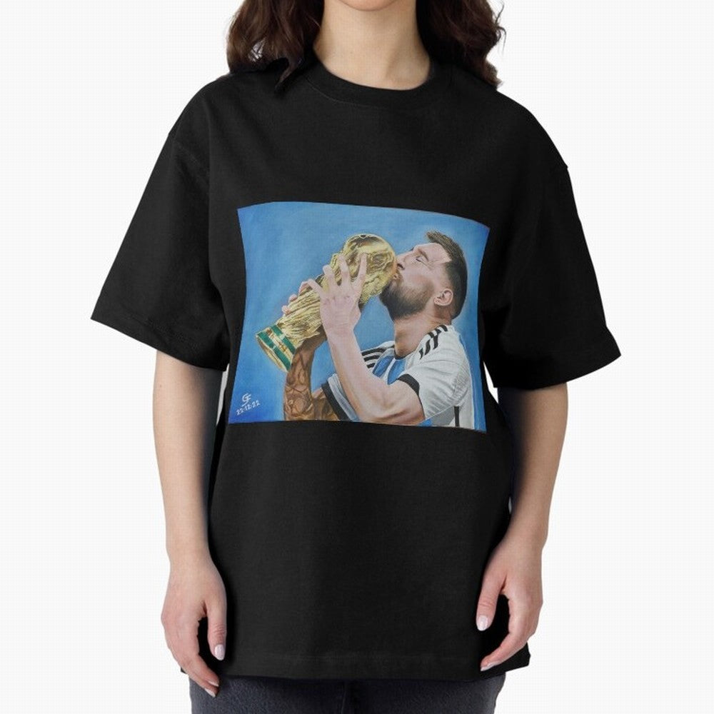 Lionel Messi Oversized T-Shirt Celebrate Global Football Passion for FIFA World Cup 2026 USA Canada Mexico, Connected to Messi, England, France and Netherlands, Fan Favorite Moments, National Team Passion, Big Match Drama and Soccer History;