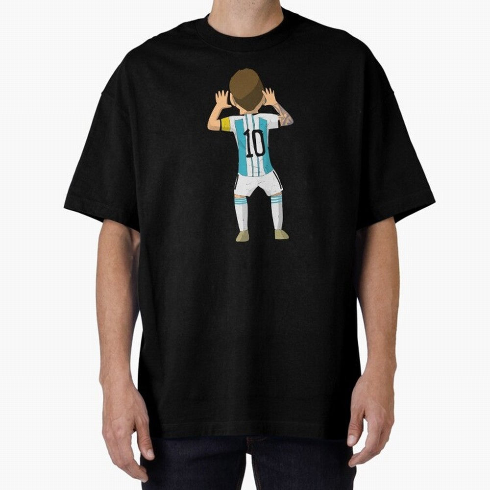 Cartoon Illustration Messi vs Netherlands World Cup Qatar 2022 Oversized T-Shirt Experience FIFA World Cup 2026 USA Canada Mexico Built around Messi, CR7 and Mbappe, England, France and Netherlands Energy, Championship Spirit, Famous Goals, Roaring