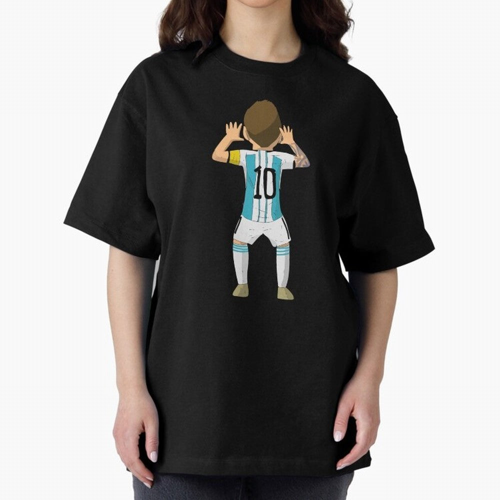Cartoon Illustration Messi vs Netherlands World Cup Qatar 2022 Oversized T-Shirt Experience FIFA World Cup 2026 USA Canada Mexico Built around Messi, CR7 and Mbappe, England, France and Netherlands Energy, Championship Spirit, Famous Goals, Roaring