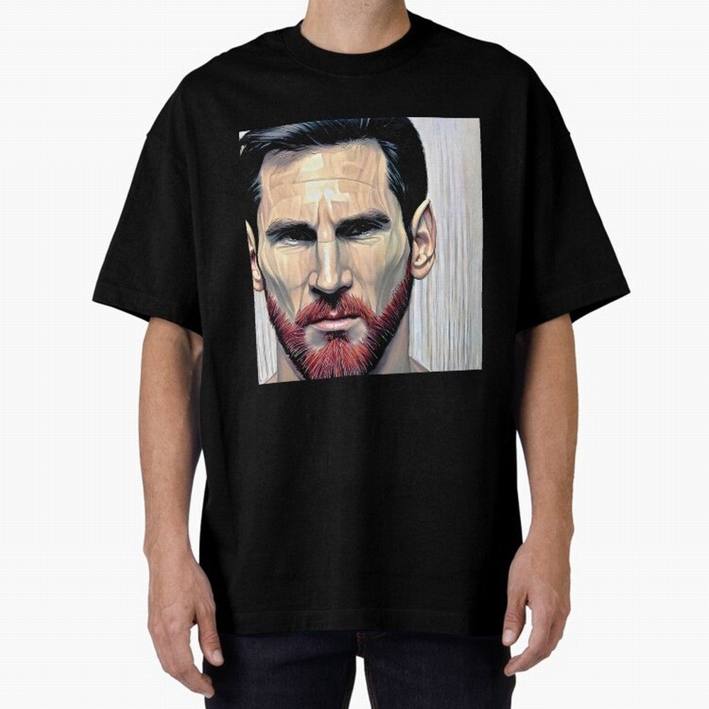 Cartoon-like Messi Oversized T-Shirt Honor Champions and Dreams in FIFA World Cup 2026 Spirit, Connected to Argentina, Messi, Soccer Culture, Superstar Moments, National Team Dreams and Competitive Fire; Built for Supporters Chasing Trophy Dreams,