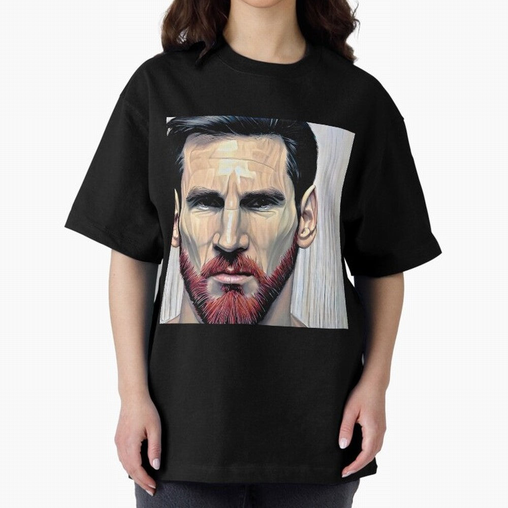 Cartoon-like Messi Oversized T-Shirt Honor Champions and Dreams in FIFA World Cup 2026 Spirit, Connected to Argentina, Messi, Soccer Culture, Superstar Moments, National Team Dreams and Competitive Fire; Built for Supporters Chasing Trophy Dreams,