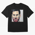 Cartoon-like Messi Oversized T-Shirt Honor Champions and Dreams in FIFA World Cup 2026 Spirit, Connected to Argentina, Messi, Soccer Culture, Superstar Moments, National Team Dreams and Competitive Fire; Built for Supporters Chasing Trophy Dreams,