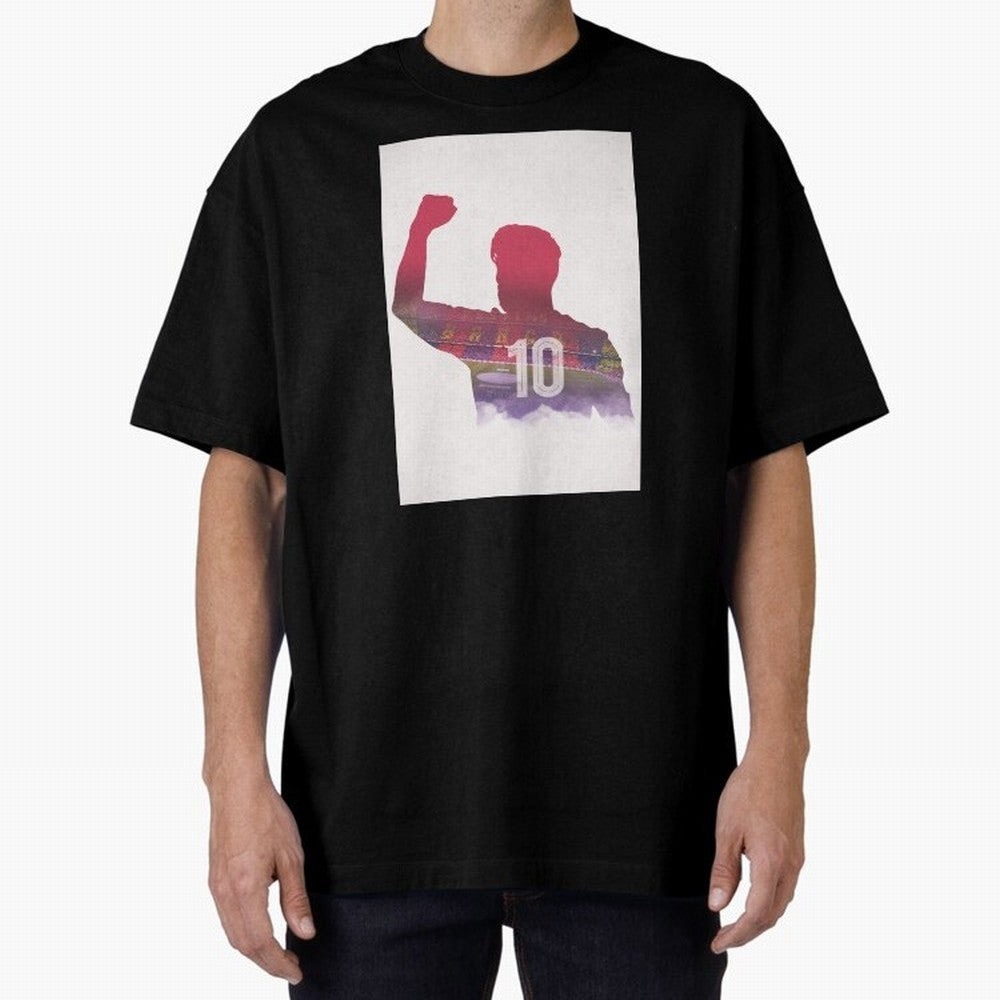 Lionel Messi Artwork Oversized T-Shirt Capture Stadium Memories from Global Football Passion for FIFA World Cup 2026 USA Canada Mexico, Centered on Mbappe, Brazil, Portugal and Argentina, Global Supporter Spirit, Legendary Goals, National Colors