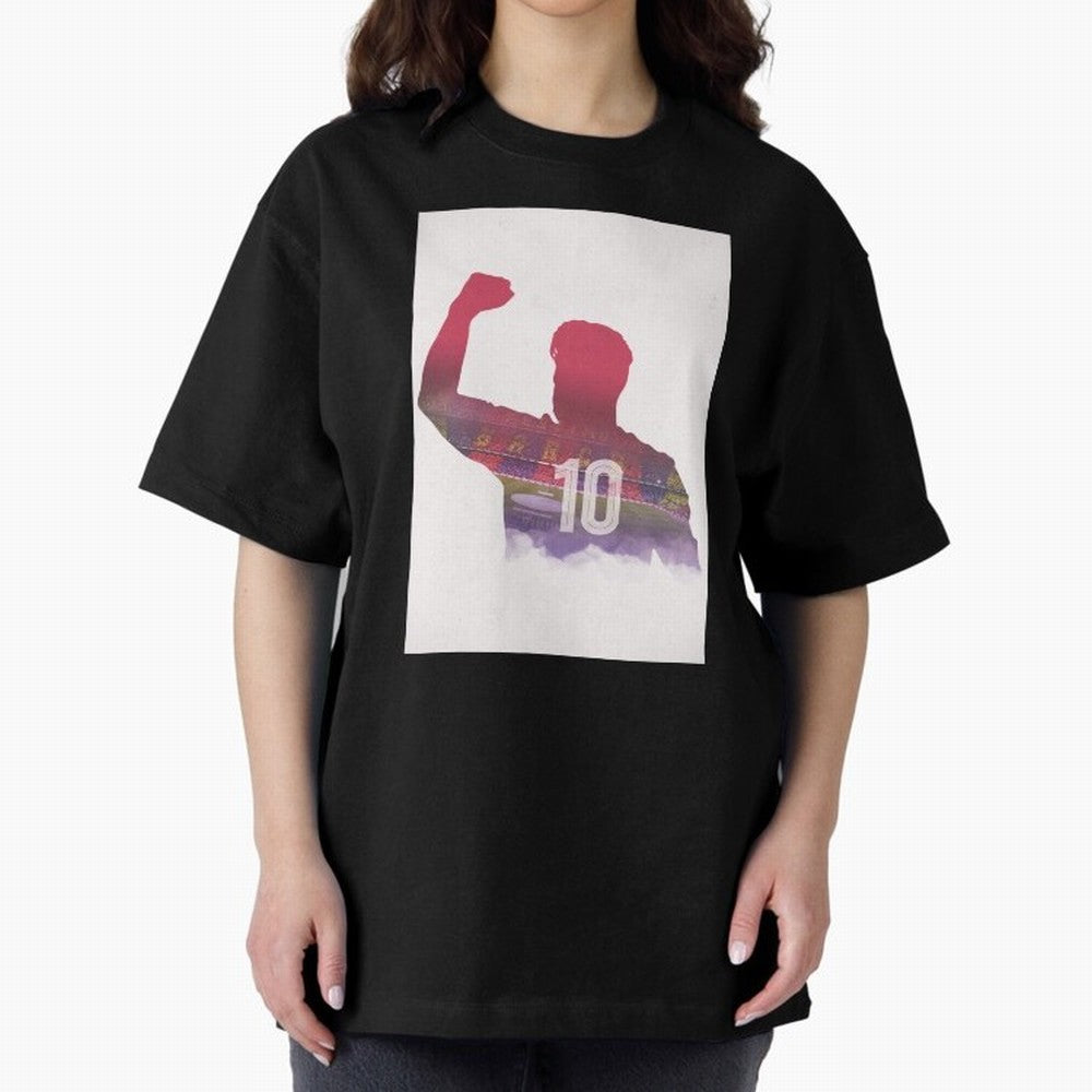 Lionel Messi Artwork Oversized T-Shirt Capture Stadium Memories from Global Football Passion for FIFA World Cup 2026 USA Canada Mexico, Centered on Mbappe, Brazil, Portugal and Argentina, Global Supporter Spirit, Legendary Goals, National Colors