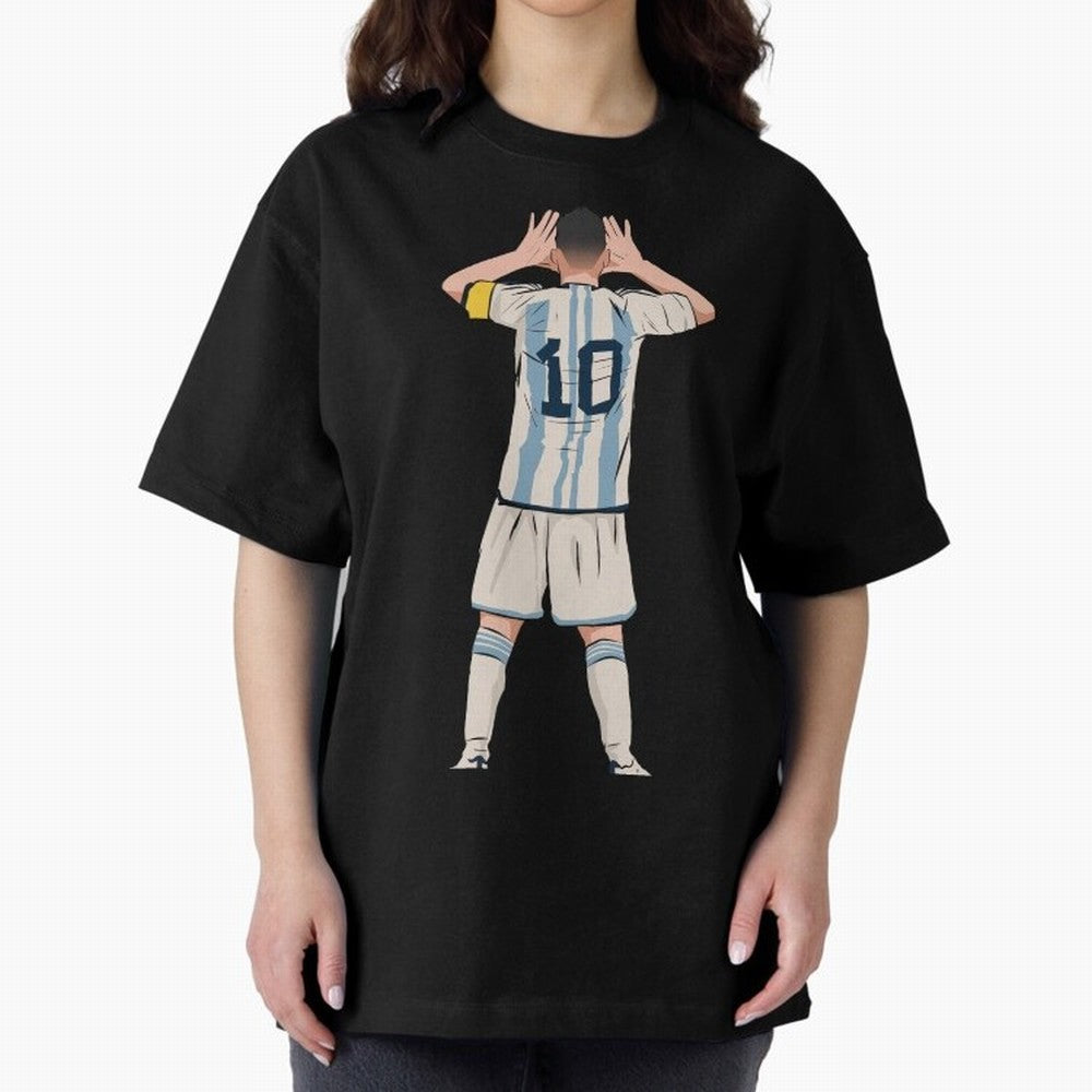 Lionel Messi Oversized T-Shirt Make the Season About Global Football Passion for FIFA World Cup 2026 USA Canada Mexico, Featuring Messi, CR7 and Mbappe, Argentina, France and Brazil, Championship Spirit, Famous Goals, Roaring Crowds and