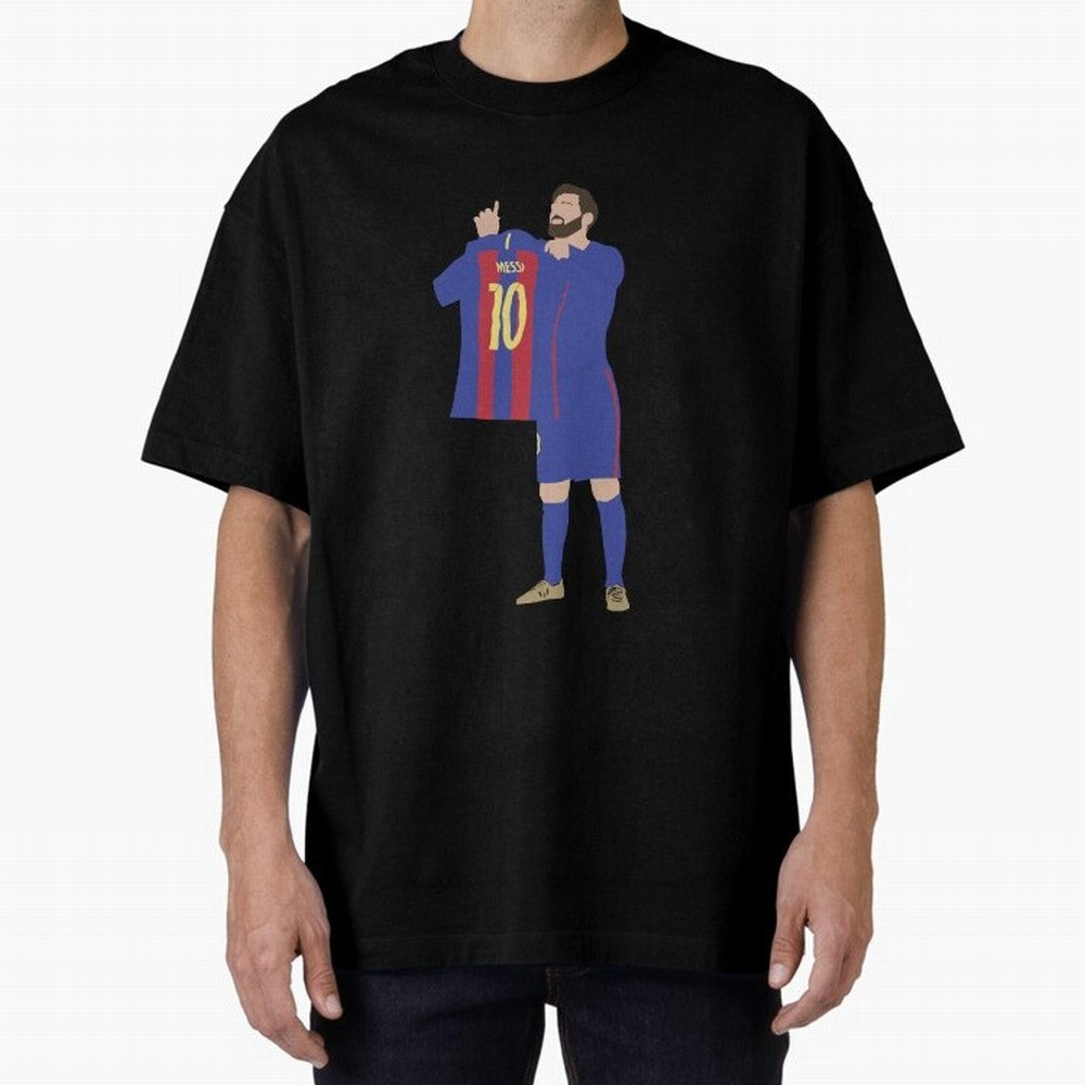 Messi minimalist design Oversized T-Shirt Embrace Global Football Passion for FIFA World Cup 2026, Featuring Neymar, Spain and Netherlands, Sports Nostalgia, International Competition, Famous Players and Unforgettable Victories; Perfect for Fans,