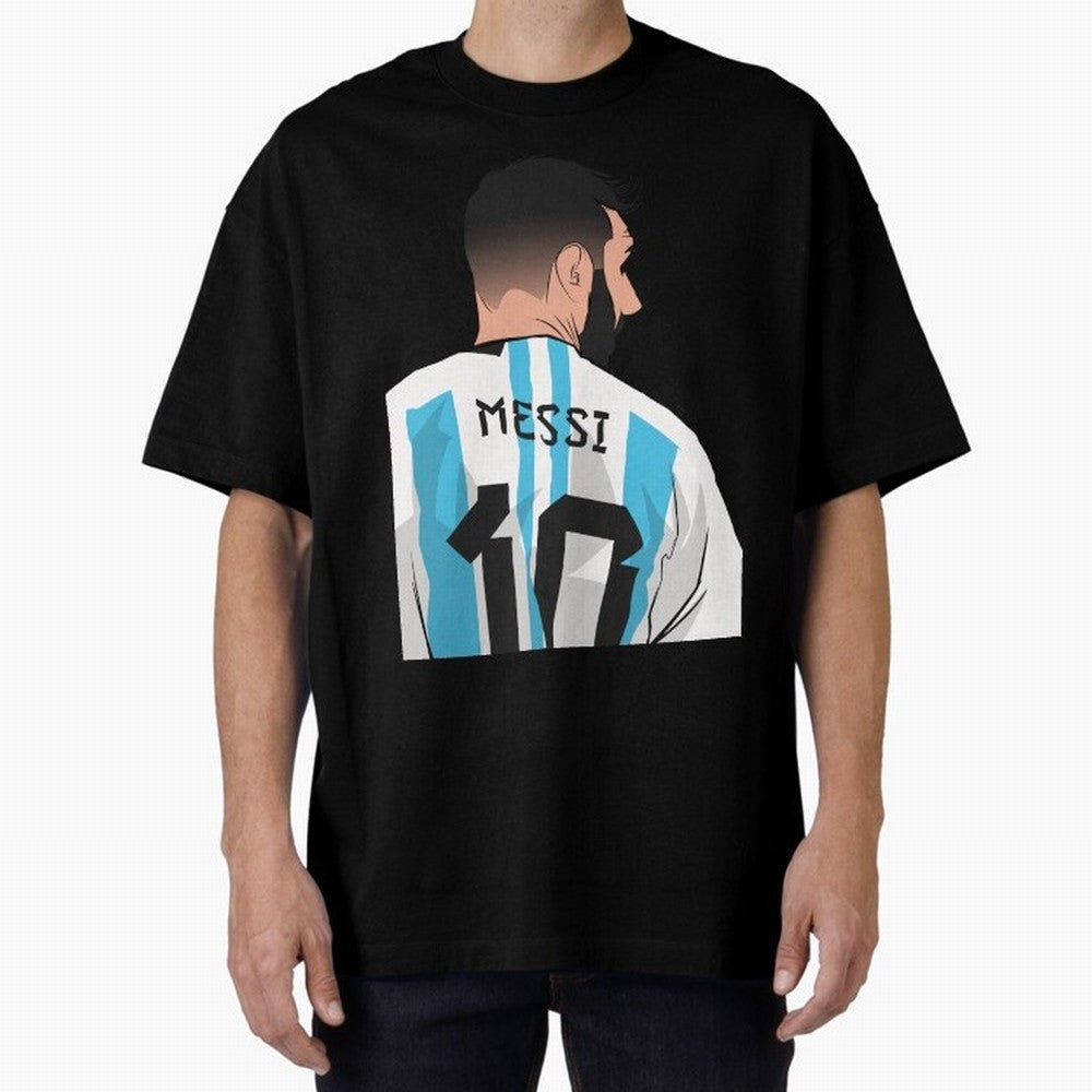 Messi Oversized T-Shirt Stand Out with Spirit from FIFA World Cup 2026 Group Stage Capturing Messi, Portugal, Spain and Germany Energy, Vintage Soccer Flavor, Modern Football Stars, National Flags and Final Night Emotion; Perfect for Fans,