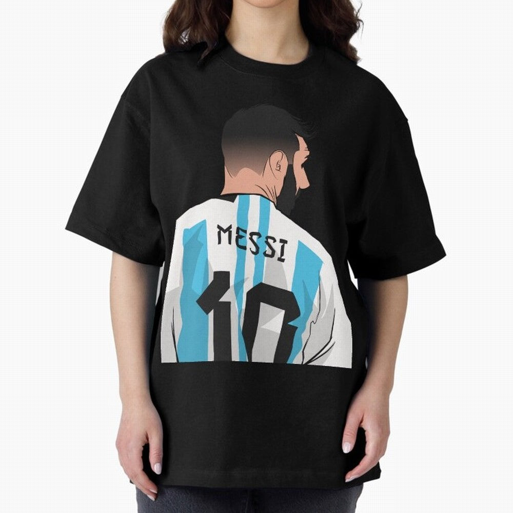 Messi Oversized T-Shirt Stand Out with Spirit from FIFA World Cup 2026 Group Stage Capturing Messi, Portugal, Spain and Germany Energy, Vintage Soccer Flavor, Modern Football Stars, National Flags and Final Night Emotion; Perfect for Fans,