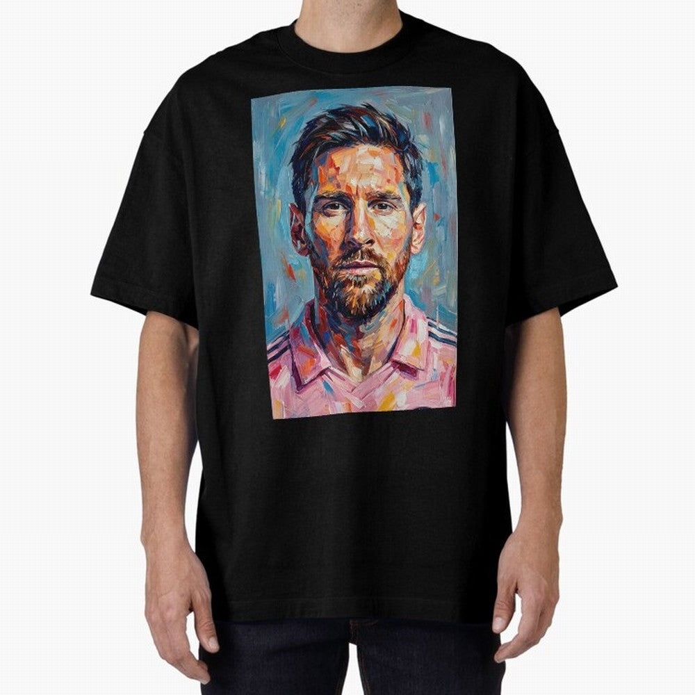 Portrait Painting of Lionel Messi Classic T-Shirt Bring Legendary Rivalry Energy to FIFA World Cup 2026 Featuring Neymar, Haaland and Cristiano Ronaldo, Portugal Energy, Classic Soccer Heritage, Championship Pressure, Fan Loyalty and International