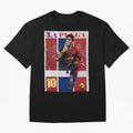 Lionel Messi 2009 UCL Barcelona Poster Oversized T-Shirt Support Your Favorite Stars during FIFA World Cup 2026 Group Stage Highlighting Cristiano Ronaldo, Haaland and CR7, Brazil Energy, Game Day Rituals, Football Legends, Country Pride and the