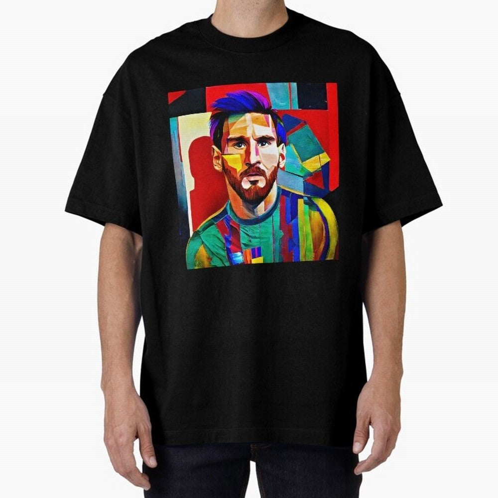 digital image of Messi Oversized T-Shirt Show Fan Pride Across the FIFA World Cup 2026 Group Stage Journey through Haaland Highlights, Germany Pride, Worldwide Fan Energy, Dramatic Goals, Stadium Lights and Championship Celebrations; Ideal for