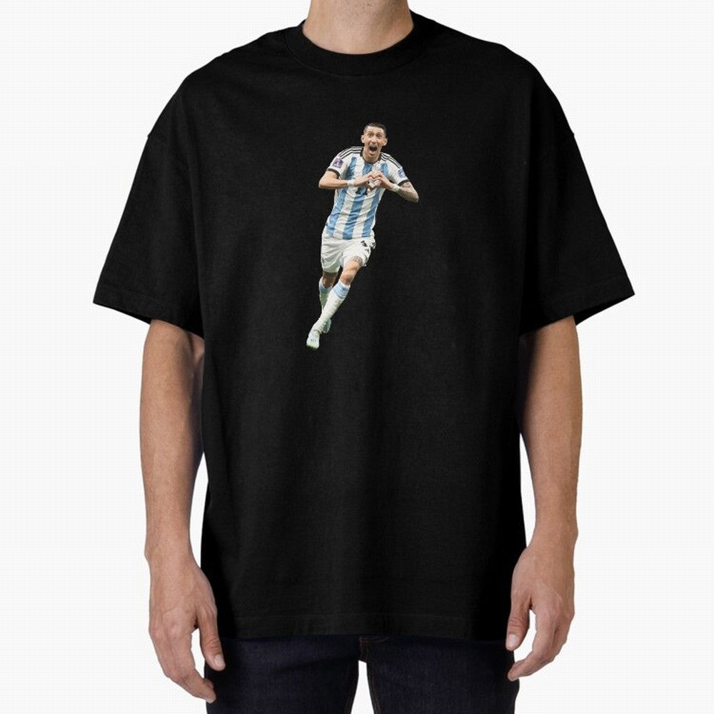 Angel Di Maria Oversized T-Shirt Bring Bold Fan Energy to FIFA World Cup 2026 Group Stage Capturing Cristiano Ronaldo, Brazil, Portugal and Argentina Energy, Vintage Soccer Flavor, Modern Football Stars, National Flags and Final Night Emotion;