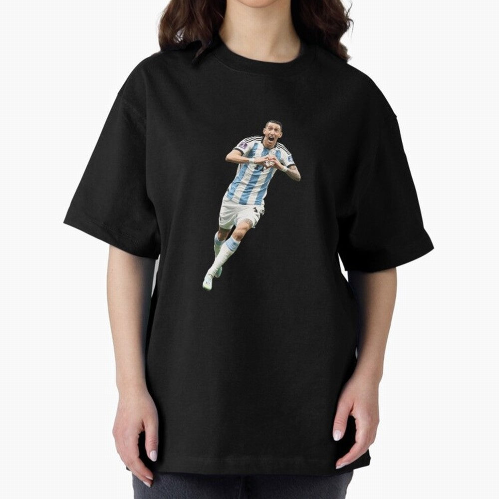 Angel Di Maria Oversized T-Shirt Bring Bold Fan Energy to FIFA World Cup 2026 Group Stage Capturing Cristiano Ronaldo, Brazil, Portugal and Argentina Energy, Vintage Soccer Flavor, Modern Football Stars, National Flags and Final Night Emotion;