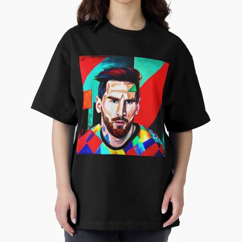 colorful Messi Oversized T-Shirt Honor the Beautiful Game during FIFA World Cup 2026 Spirit, Made for Argentina and Brazil, Messi and Cristiano Ronaldo, Match Day Excitement, Supporter Culture, Golden Goals and Global Football Passion; Ideal for