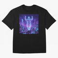 Lionel Messi (GOAT) Hologram in Futuristic Cyberpunk City (Version 2) Classic T-Shirt Honor the Beautiful Game during FIFA World Cup 2026 Group Stage Spirit, Built around Argentina, Haaland, Supporter Pride, Iconic Celebrations, Legendary Names and