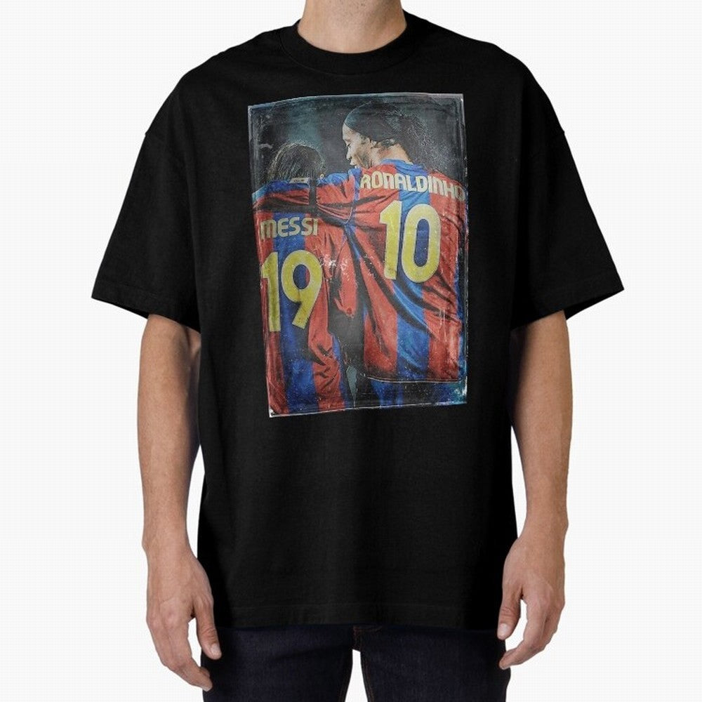 Messi and Ronaldinho Oversized T-Shirt Feel the Heartbeat of FIFA World Cup 2026 Group Stage Spirit, Driven by Portugal, Neymar, Global Supporter Spirit, Legendary Goals, National Colors and Tournament Celebration; Made for Die Hard Supporters,