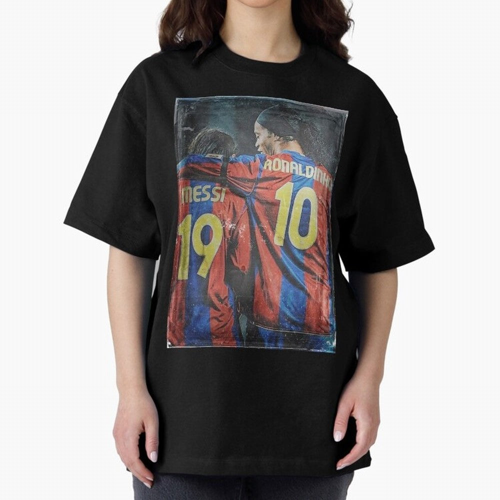 Messi and Ronaldinho Oversized T-Shirt Feel the Heartbeat of FIFA World Cup 2026 Group Stage Spirit, Driven by Portugal, Neymar, Global Supporter Spirit, Legendary Goals, National Colors and Tournament Celebration; Made for Die Hard Supporters,