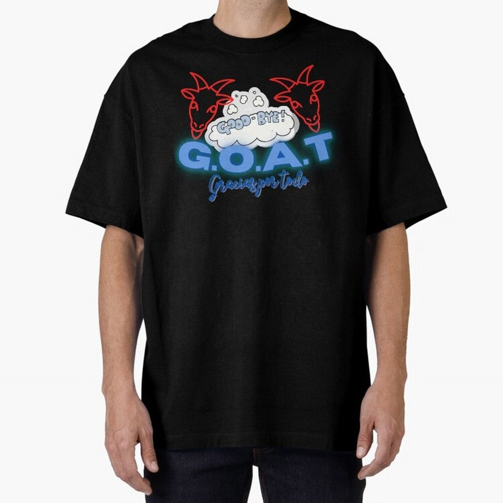 Lionel Messi THANKS GOAT Shirt Oversized T-Shirt Honor Football Greatness during Match Day Hype around FIFA World Cup 2026, CR7 and Messi, Portugal, Vintage Soccer Flavor, Modern Football Stars, National Flags and Final Night Emotion; Ideal for