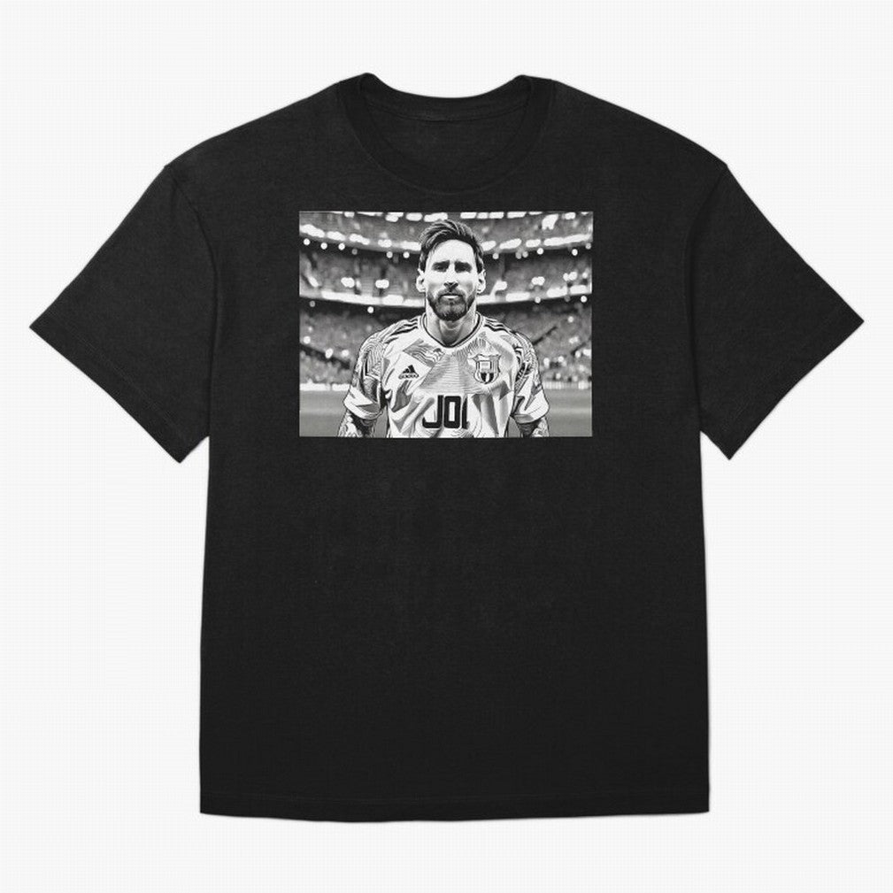 Messi Pop Art Portrait Oversized T-Shirt Support Your Favorite Stars during Match Day Hype around FIFA World Cup 2026, Mbappe and Neymar, Argentina, France and Brazil, Goal Celebration Energy, Supporter Heritage, Football Icons and Worldwide