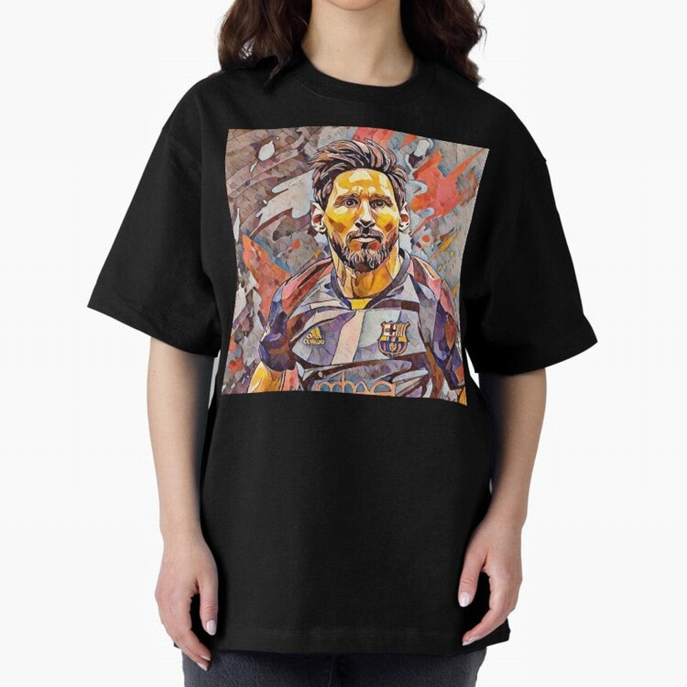 Messi Pop Art Portrait Classic T-Shirt Honor FIFA World Cup 2026 Group Stage for Fans of Mbappe and Argentina, Bringing Sports Nostalgia, International Competition, Famous Players and Unforgettable Victories; Perfect for Supporters Who Want Bold