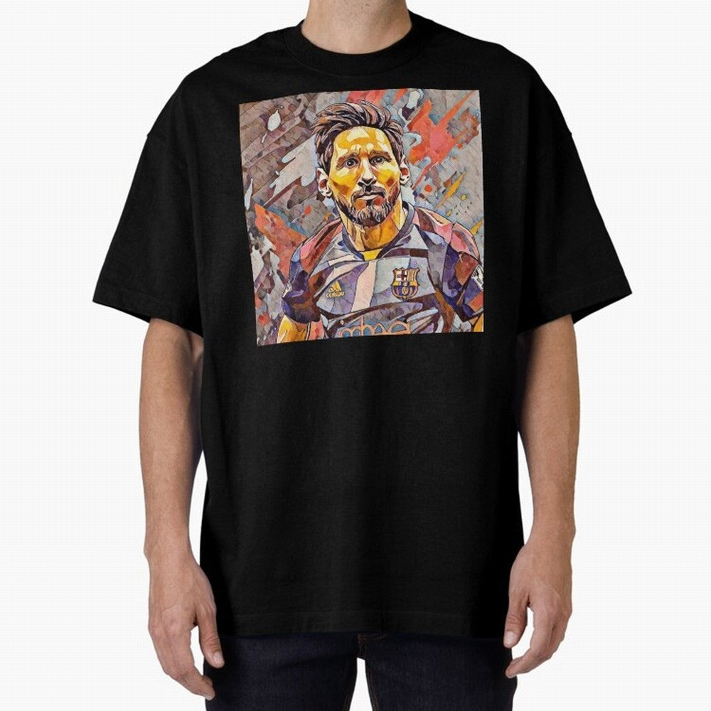 Messi Pop Art Portrait Classic T-Shirt Honor FIFA World Cup 2026 Group Stage for Fans of Mbappe and Argentina, Bringing Sports Nostalgia, International Competition, Famous Players and Unforgettable Victories; Perfect for Supporters Who Want Bold