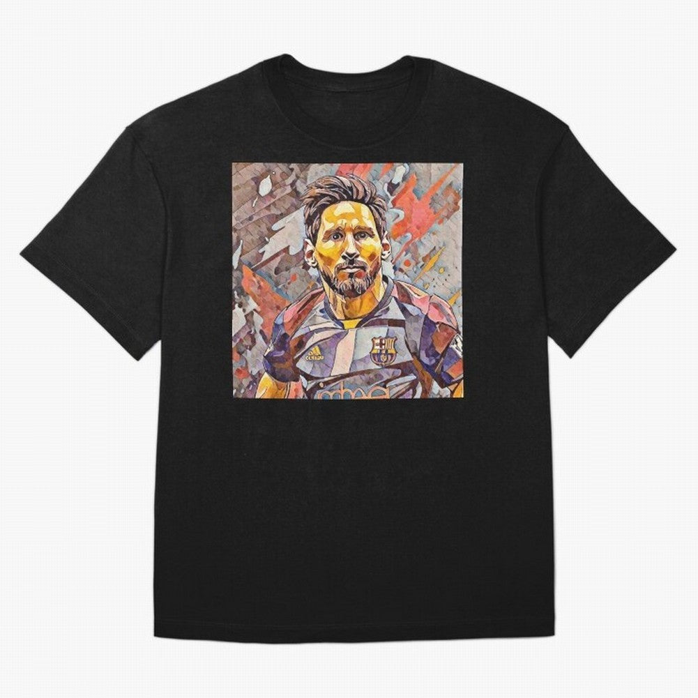 Messi Pop Art Portrait Classic T-Shirt Honor FIFA World Cup 2026 Group Stage for Fans of Mbappe and Argentina, Bringing Sports Nostalgia, International Competition, Famous Players and Unforgettable Victories; Perfect for Supporters Who Want Bold