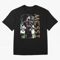 Messi Pop Art Portrait Oversized T-Shirt Relive FIFA World Cup 2026 USA Canada Mexico Driven by Mbappe and Neymar, Brazil Energy, Football Festival Excitement, Trophy Ambitions, Country Rivalries and Star Player Buzz; Made for Die Hard Supporters,