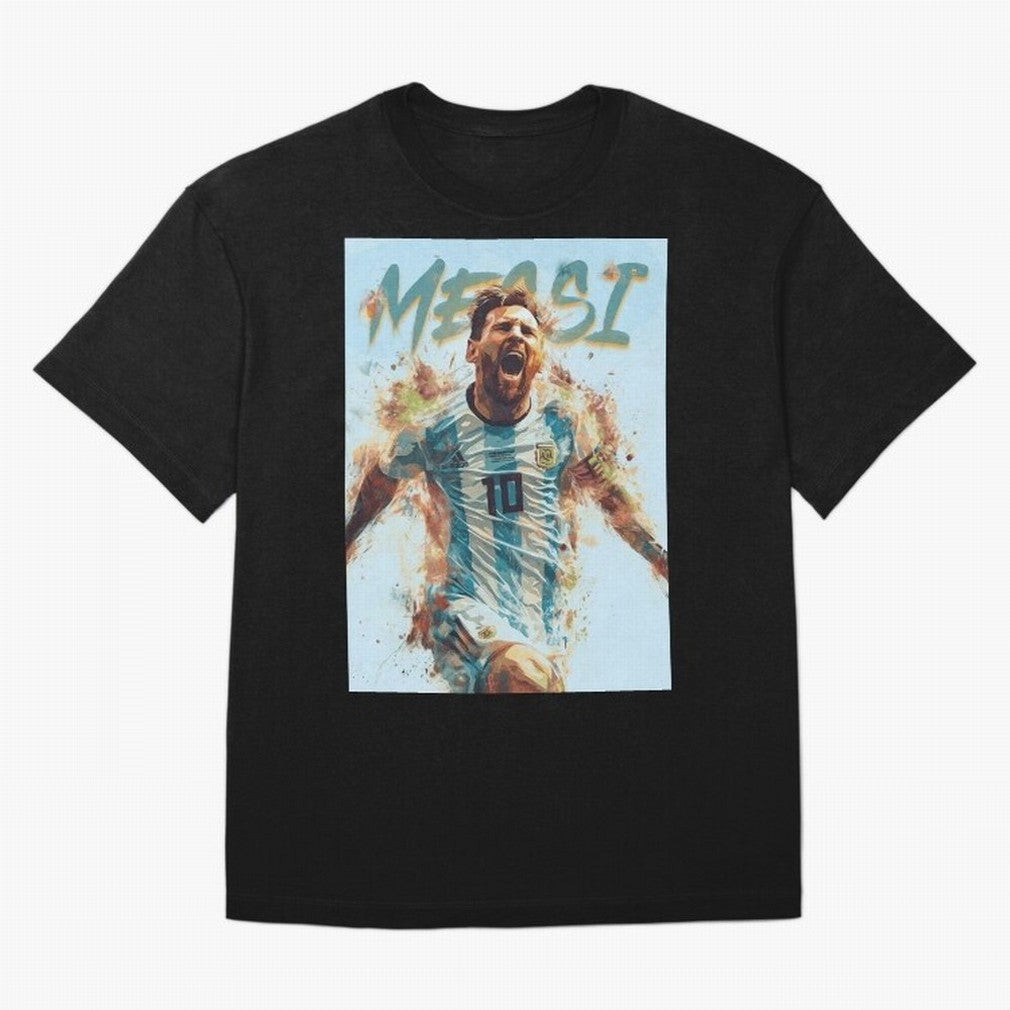 Messi Pop Art Portrait Classic T-Shirt Capture Stadium Memories from FIFA World Cup 2026 Group Stage with Haaland and Mbappe, Brazil Energy, Match Day Excitement, Supporter Culture, Golden Goals and Global Football Passion; Ideal for Football Dads,