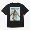 Messi Pop Art Portrait Classic T-Shirt Capture Stadium Memories from FIFA World Cup 2026 Group Stage with Haaland and Mbappe, Brazil Energy, Match Day Excitement, Supporter Culture, Golden Goals and Global Football Passion; Ideal for Football Dads,
