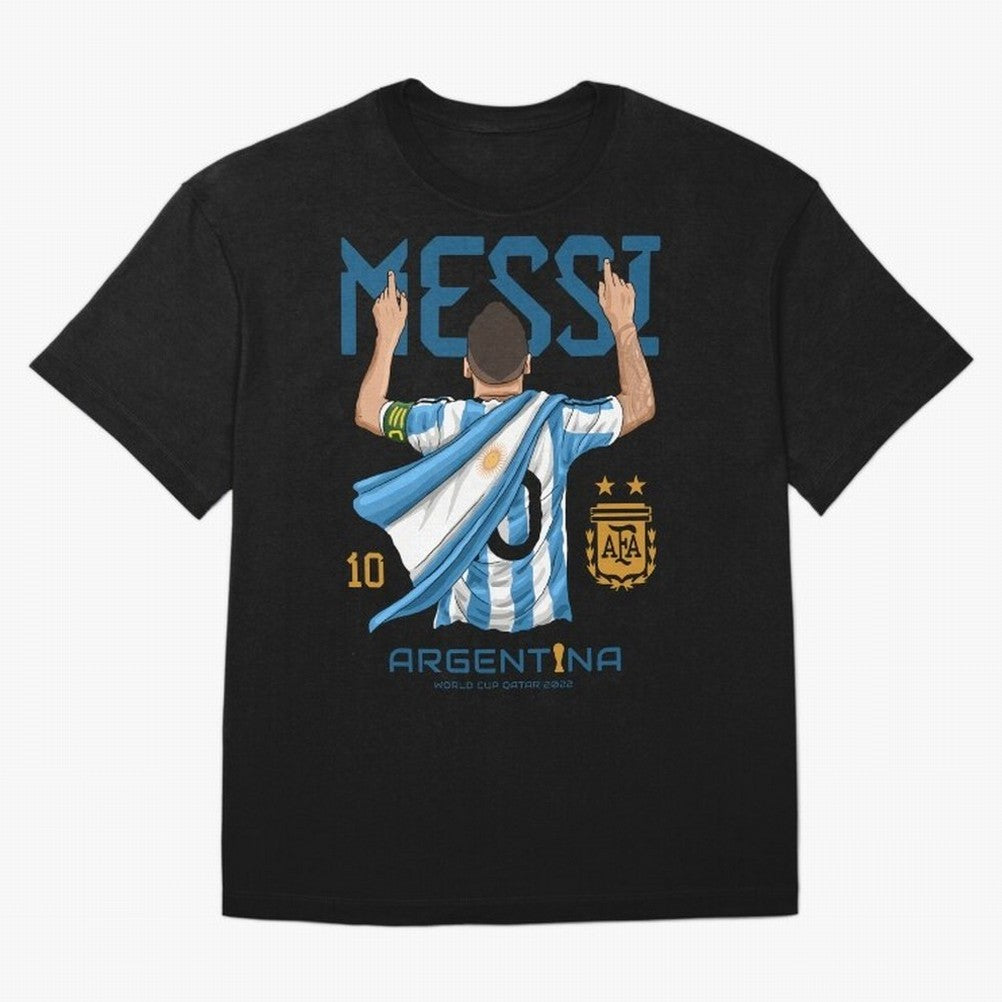 Messi Pop Art Portrait Classic T-Shirt Bring a Vintage Feel to FIFA World Cup 2026 Group Stage Driven by Messi, Neymar and Mbappe, France Energy, Vintage Soccer Flavor, Modern Football Stars, National Flags and Final Night Emotion; Ideal for