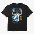 Messi Pop Art Portrait Classic T-Shirt Bring a Vintage Feel to FIFA World Cup 2026 Group Stage Driven by Messi, Neymar and Mbappe, France Energy, Vintage Soccer Flavor, Modern Football Stars, National Flags and Final Night Emotion; Ideal for