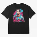 Messi Pop Art Portrait Oversized T-Shirt Bring Bold Fan Energy to Global Football Passion for FIFA World Cup 2026 USA Canada Mexico, with CR7 and Messi, England and Germany, Vintage Soccer Flavor, Modern Football Stars, National Flags and Final
