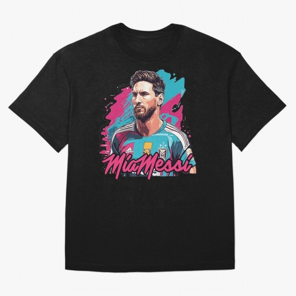 Messi Pop Art Portrait Oversized T-Shirt Bring Bold Fan Energy to Global Football Passion for FIFA World Cup 2026 USA Canada Mexico, with CR7 and Messi, England and Germany, Vintage Soccer Flavor, Modern Football Stars, National Flags and Final