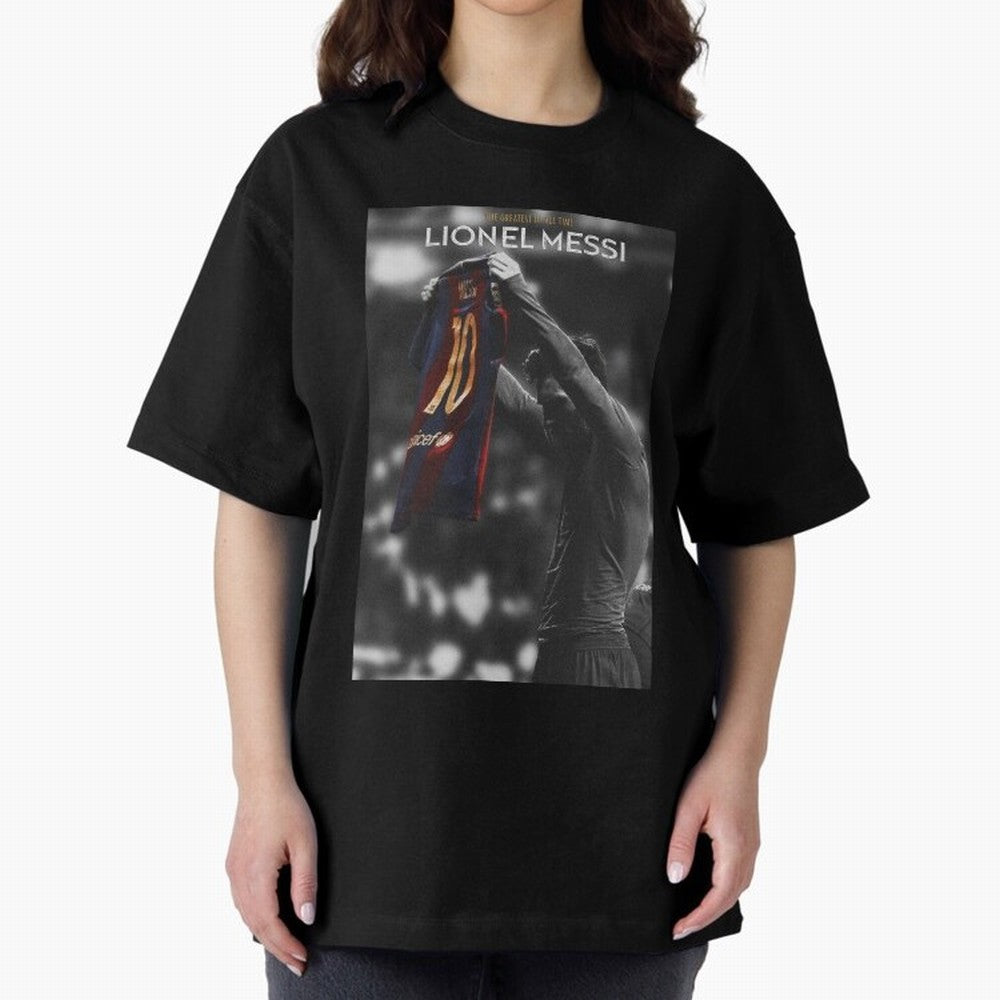 Lionel Messi GOAT Boxy T-Shirt Follow Every Goal of FIFA World Cup 2026 USA Canada Mexico Spirit, Capturing England, Mbappe and Neymar, Championship Spirit, Famous Goals, Roaring Crowds and International Football Unity; Made for Collectors Who