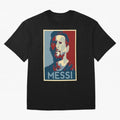 Lionel Messi Oversized T-Shirt Stand with FIFA World Cup 2026 USA Canada Mexico for Fans of Messi, CR7 and Mbappe and England, France and Netherlands, Bringing Match Day Excitement, Supporter Culture, Golden Goals and Global Football Passion;