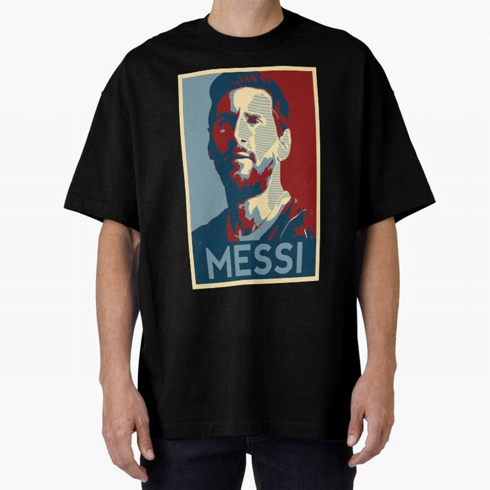 Lionel Messi Oversized T-Shirt Stand with FIFA World Cup 2026 USA Canada Mexico for Fans of Messi, CR7 and Mbappe and England, France and Netherlands, Bringing Match Day Excitement, Supporter Culture, Golden Goals and Global Football Passion;