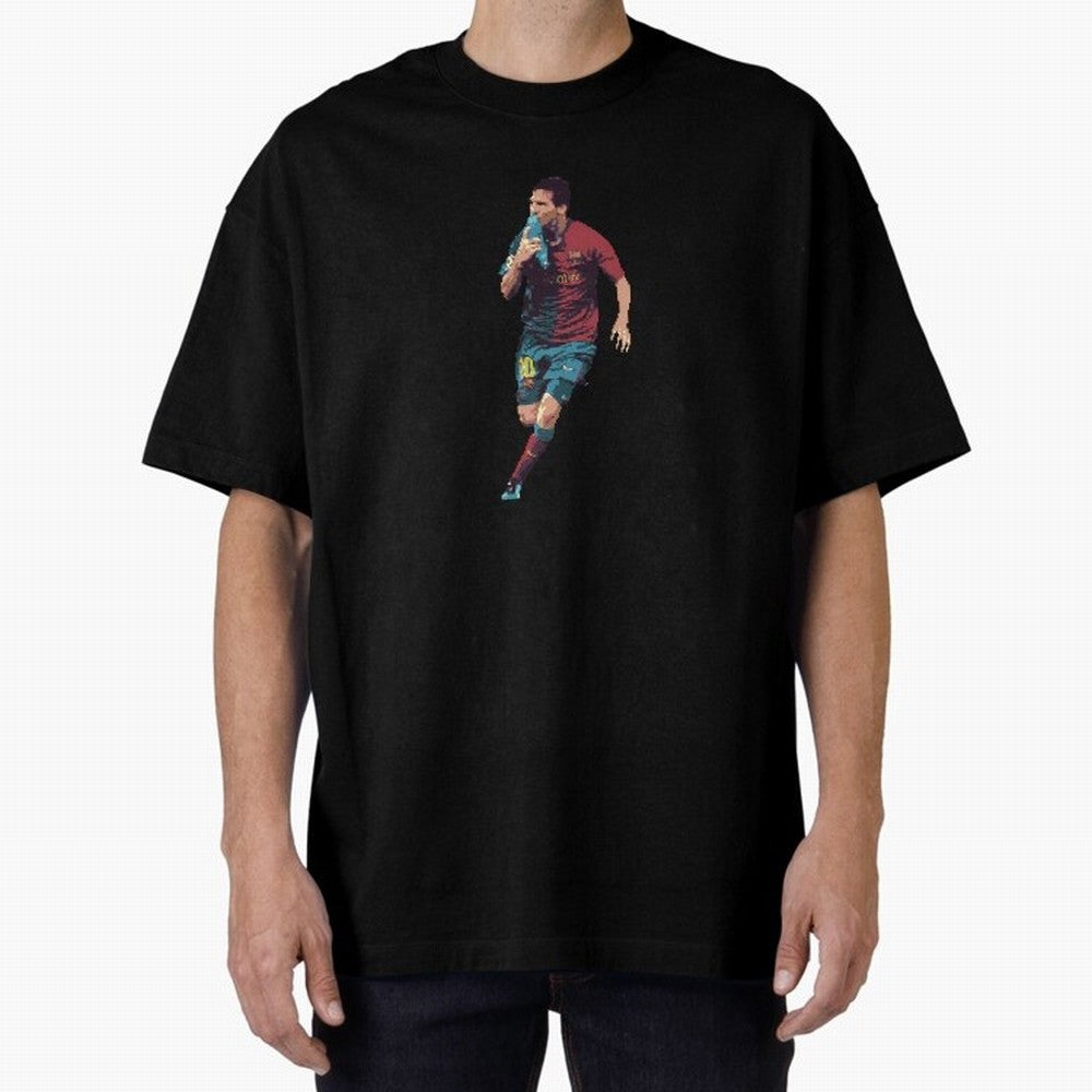 Lionel Messi Oversized T-Shirt Represent Football Lovers during FIFA World Cup 2026 Spirit, Celebrating Portugal, Spain and Germany, Messi, CR7 and Mbappe, Championship Spirit, Famous Goals, Roaring Crowds and International Football Unity; Made for